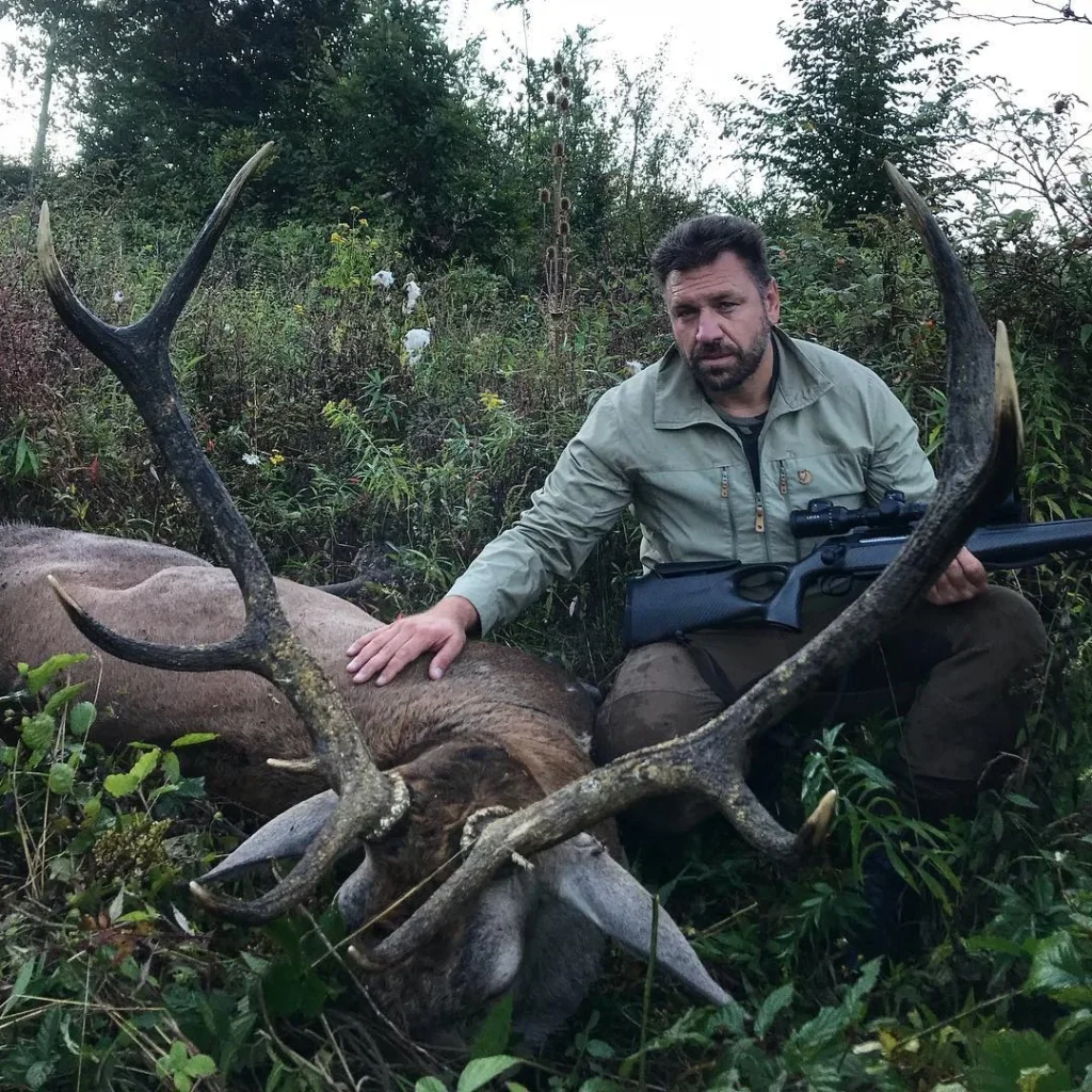 Tomo Svetic (owner of Artemis Hunting) with his red deer harvested in Croatia